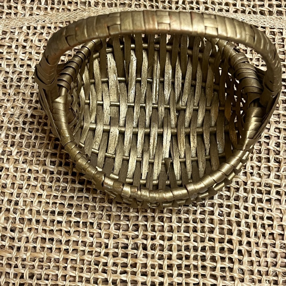 Vintage Mini Wicker Basket With Handle | Rustic Farmhouse Cottage Decor - Picture 5 of 5